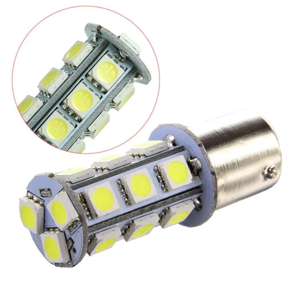 2 шт. Лидер продаж P21W 18 светодиодный 5050 SMD 1156/1157 BA15s 18smd 18 светодиодный 18 smd белый шарик автомобиля задние фонари тормоза светильник задние лампы AC/DC 12V
