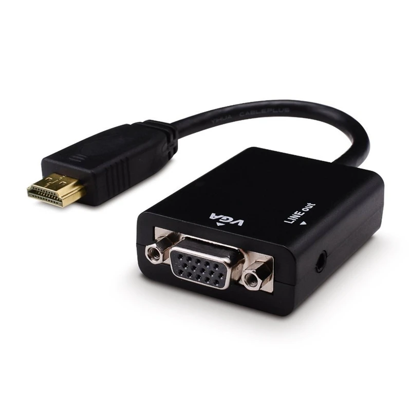 IG-HDMI VGA+ аудио кабель адаптер, до 1080p Full HD, конвертер, HDTV черный