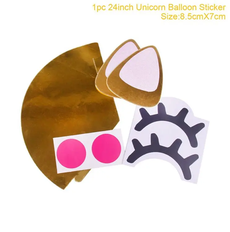 FENGRISE Единорог шар Единорог украшения на день рождения 1-й 2-й 3-й шар с днем рождения Количество шариков Единорог вечерние принадлежности - Цвет: Unicorn sticker