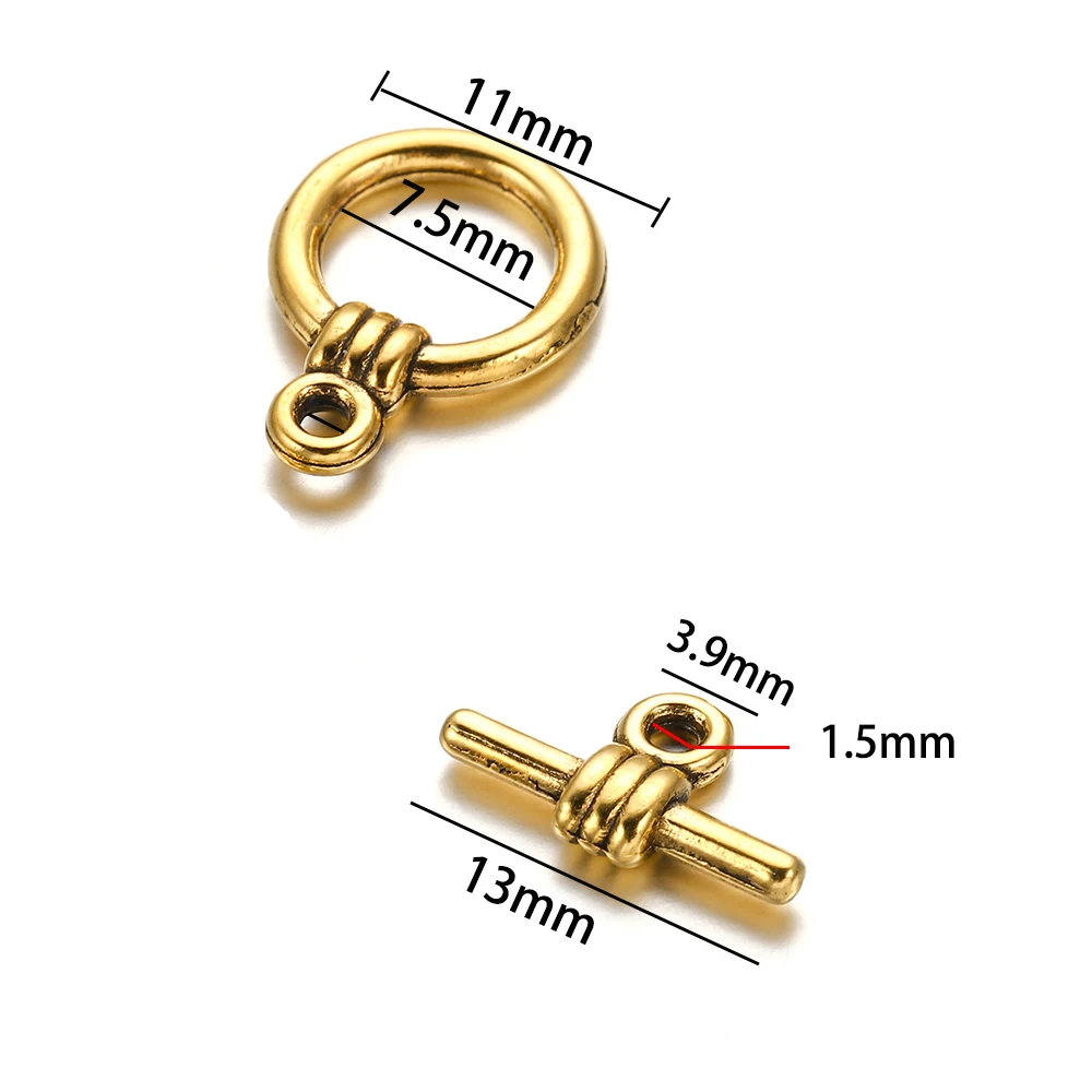 10pcs Zinc Alloy Toggle Clasps Hooks for Necklace Bracelet DIY Jewelry Making 