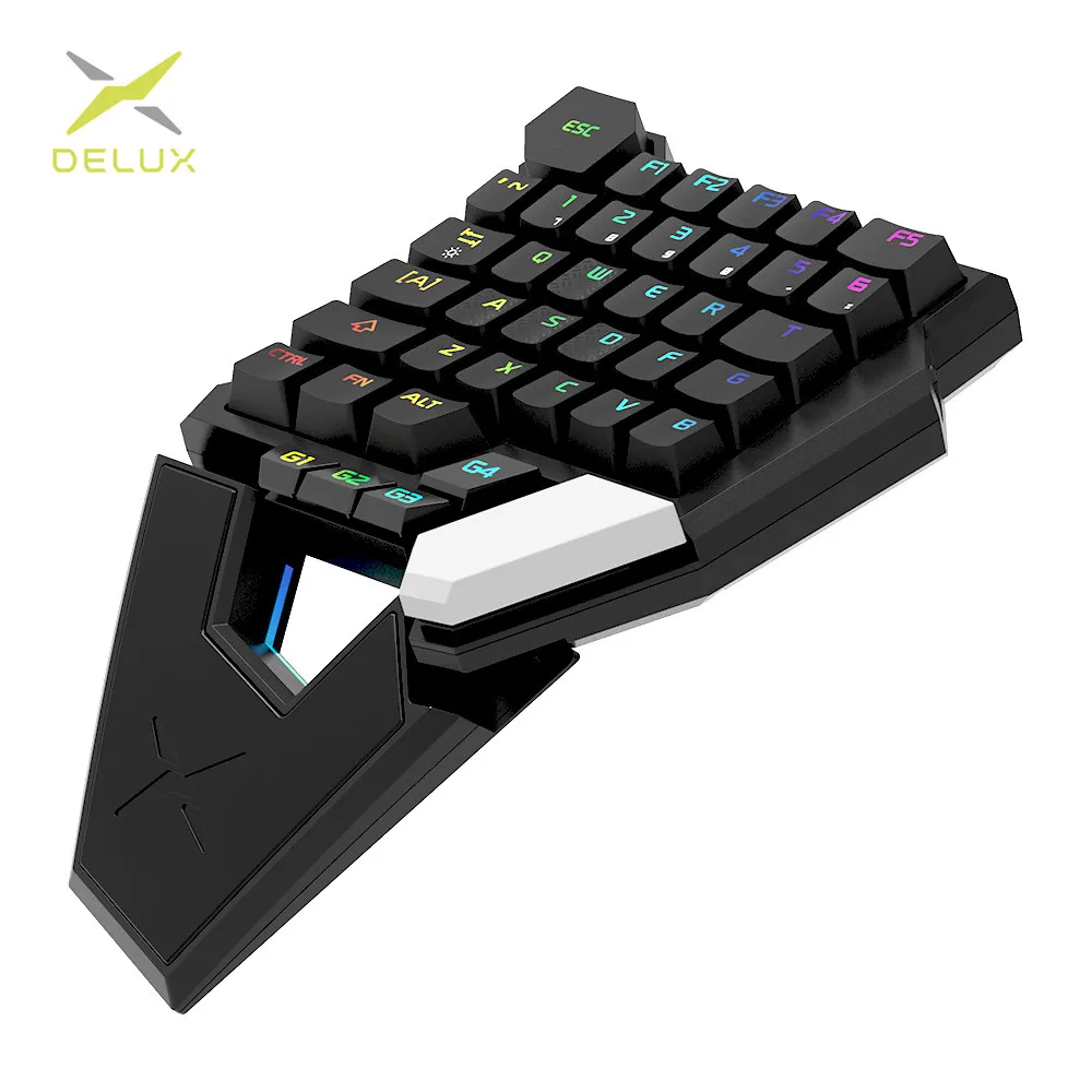 DELUX T6 Одноручные механические игровые клавиатуры складной RGB 39 ...
