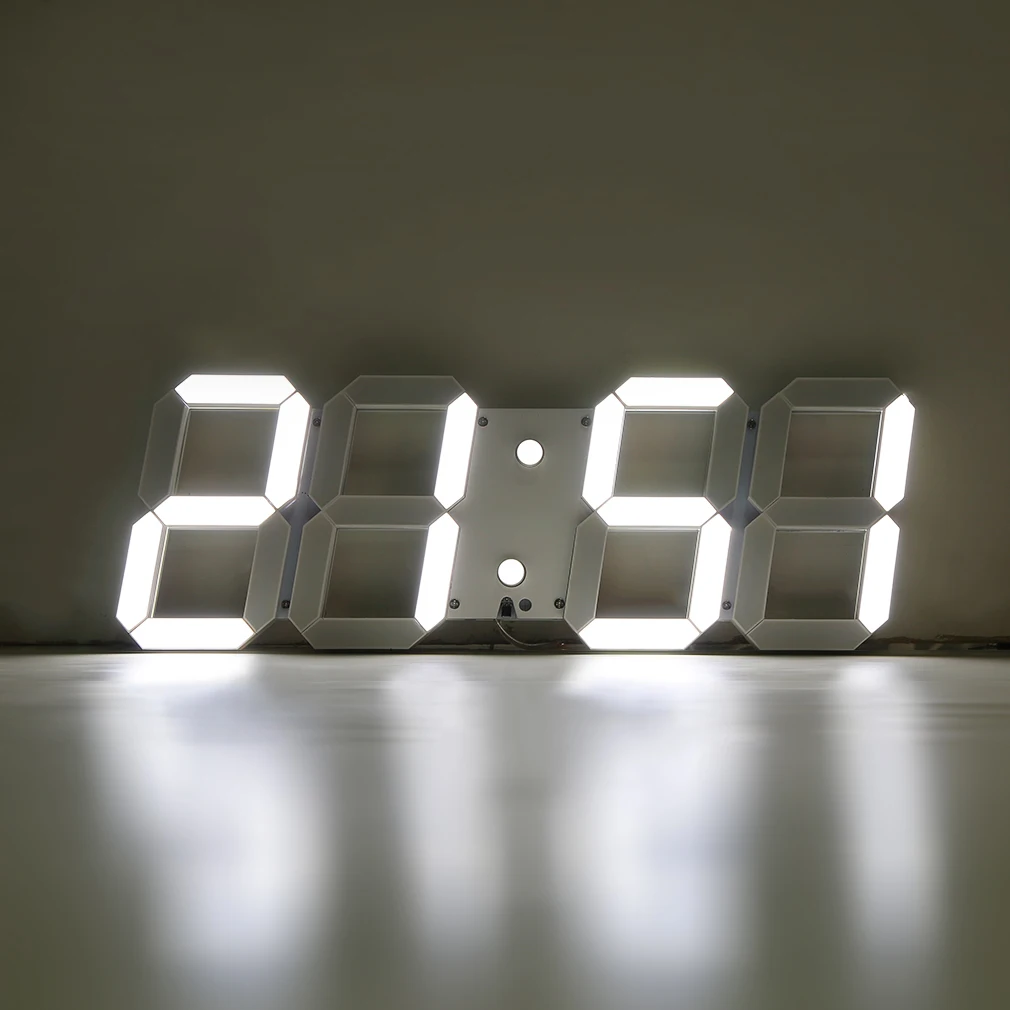 1Pc Large 3D Modern Digital LED Wall Clock 24/12 Hour Display Timer Alarm