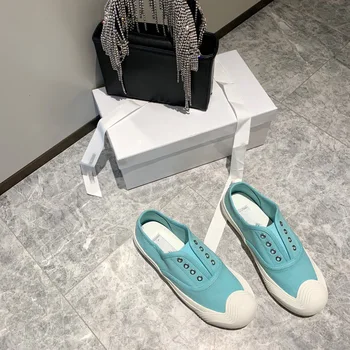 

2020 New White Shoes Flat Bottom Slip-on Loafers Low-Cut All-Matching Casual Shoes Female