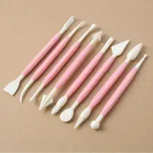 8 pçs bolo escultura de cozimento ferramentas de pastelaria fruit fondant ferramentas de decoração de bolo modelagem conjunto ferramentas de gravura ferramentas de bolo
