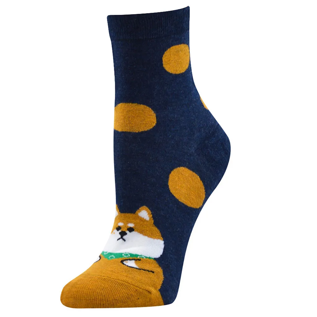 Модные милые мягкие новые хлопковые женские носки с красочным мультяшным принтом Kawaii Смешные забавные носки для девочек подарок женские носки