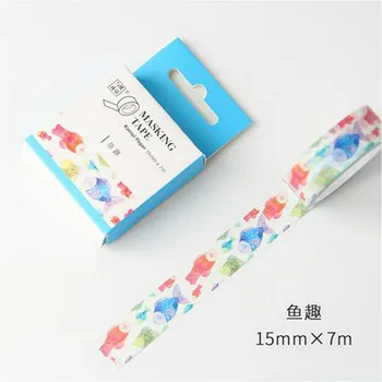 

1piece Cartoon Washi Tape Japanese Paper 15mm*7m Shine Masking Tape Adhesive Tapes Stickers Decorative Stationery Tapes