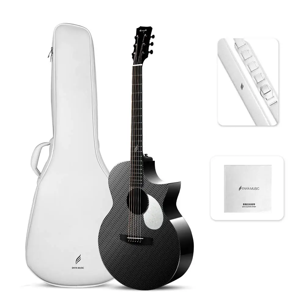 

Enya Carbon Fiber Top Guitar EA-X3CE 41" Electric Cutaway Guitar Kit with TransAcoustic Pickup system,Elixir Strings,Free Padded