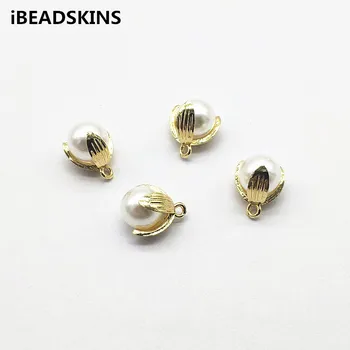 

New arrival! 13x11mm 100pcs Imitation pear FLOWER Shape charm for Earrings parts,hand Made Earrings Jewelry Findings Jewelry DIY