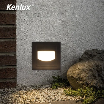 

Kenlux Led Step stair light Boxed embedded Footlights AC85-265V Aluminnum Garden Outdoor Led Pathway step lights Led Wall lamp