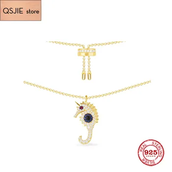 

Fashion Charm Sterling Silver Copy 1:1 Copy,Yellow Silver Adjustable ETE Lucky Seahorse Necklace Women Monaco Jewelry With Logo