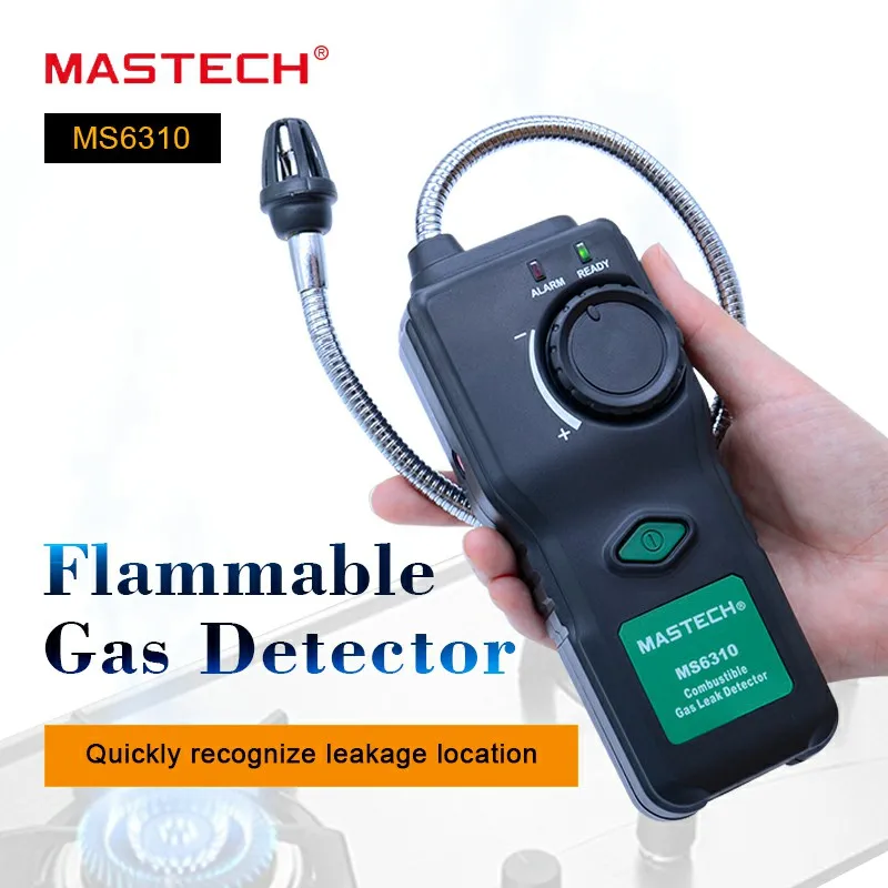 Goedkoop Gas Detector MASTECH MS6310 Brandbaar Gaslekzoeker meter Test voor natuurlijke butaan verfverdunner Brandbare Gas Analyzer