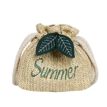 Высококачественная Соломенная Сумка-ведро летняя новая стильная Внешняя торговля пляжная сумка через плечо Сумочка для телефона, монет