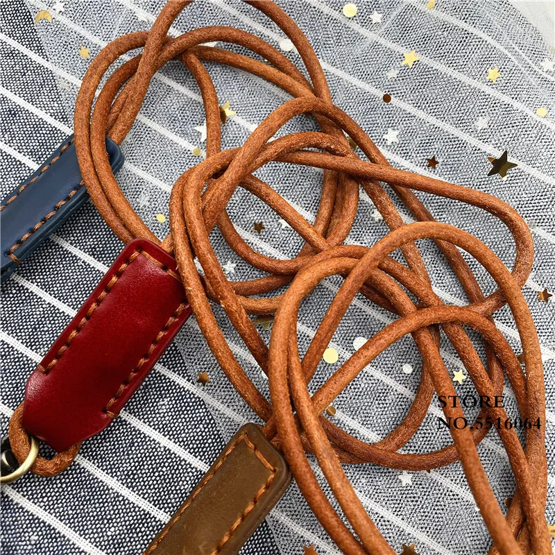 Leather Keychain Lanyard Handmade Key Chain Cowhide Tie Line Wrist Strap  Luxury Landyard Anti-lost Neck Strap Credential Holder - AliExpress