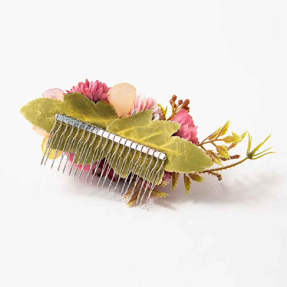Bridal Headwear Hair Comb Boho Rustic Wedding Floral Women Flower Hairpins 1Pcs
