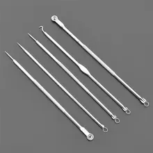 5 шт./компл. для удаления угрей, акне иглы углерода Сталь Угри Comedone акне для удаления экстрактор для удаления иглы прыщей комплект