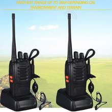 2pcs/lot BAOFENG BF-888S Walkie talkie UHF Two way radio baofeng 888s UHF 400-470MHz 16CH Portable Transceiver with Earpiece