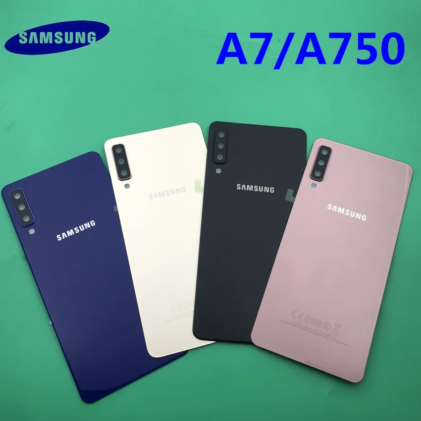 Для samsung Galaxy A7 A750 A750F SM-A750F A750GN-DS Крышка батарейного отсека задняя дверь корпус заднее стекло запасные части для ремонта