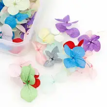 10/50/100 ПК засушенные цветы, нейл-арта украшения DIY натуральной прессованной Флора гель маникюрные наклейки лист гортензии 3D Декор ногтей советы