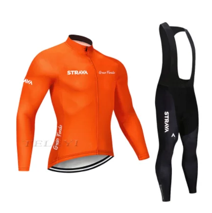 STRAVA road bike team 9D cojin de equitacion traje de primavera y otono camisa de manga larga jersey