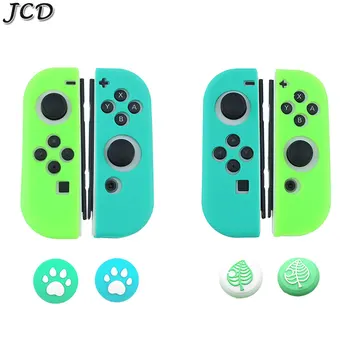 

JCD Animal Crossing Soft Silicone Protective Skin Case+Thumbstick Grips Joystick Sillicon Cap Cover for Nintend Switch NS JoyCon