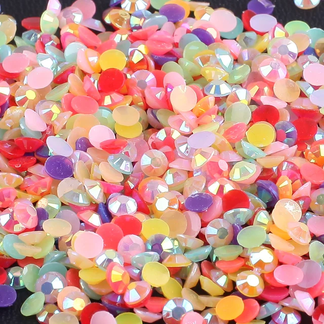 ZOTOONE Resin Flat Back Non Hotfix White Rhinestone For Clothes Decoration Stones And Crystals Strass Applique Glue On Nails Art AB Colorful