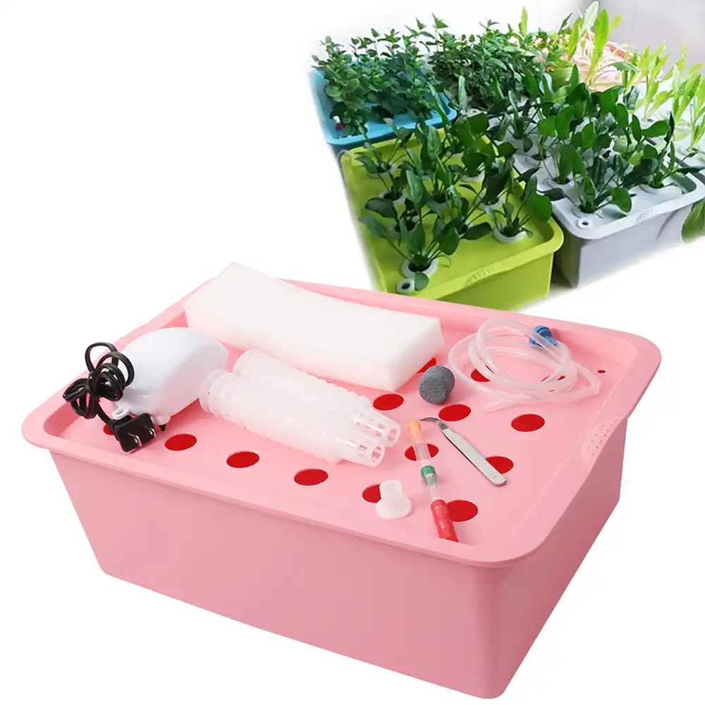 24 Holes Hydroponic Kit With Oxygen Pump Indoor Garden Cabinet Box