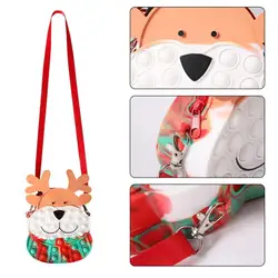 Bolha de natal elk coin purse portátil silicone descompressão brinquedo extrusão bolha saco de armazenamento bonito design presente