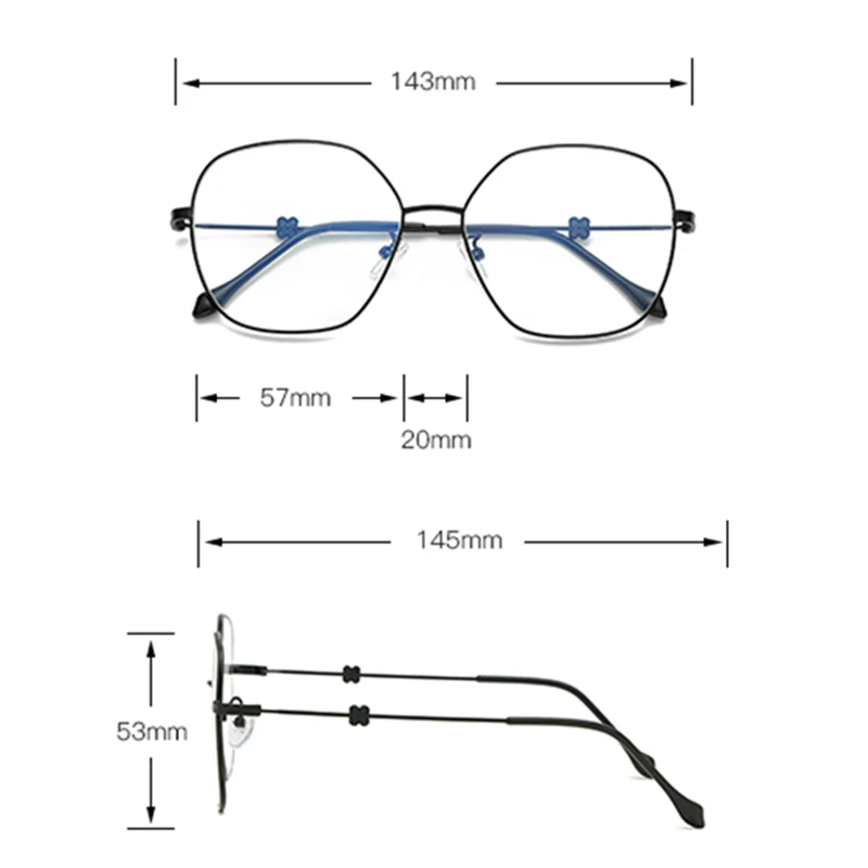 Очки против голубого излучения многоугольная оправа металлические квадратные очки Женские Классические брендовые дизайнерские прозрачные линзы компьютерные очки