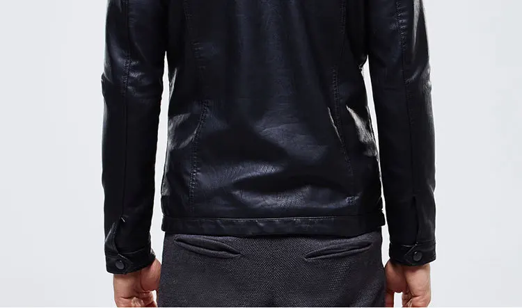 Fall And Winter Clothes Men's Stand Collar Europe And America Leather Coat Slim Fit Short Pu Locomotive Leather Jacket Large Siz