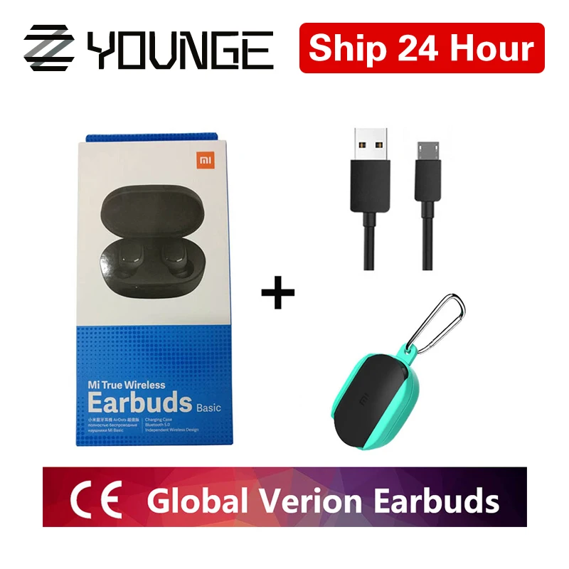 redmi outdoor green Xiaomi redmi airdots TWS Bluetooth 5,0 наушники стерео беспроводной шумоподавление с микрофоном Handsfree Наушники управление AI - Цвет: redmi outdoor green