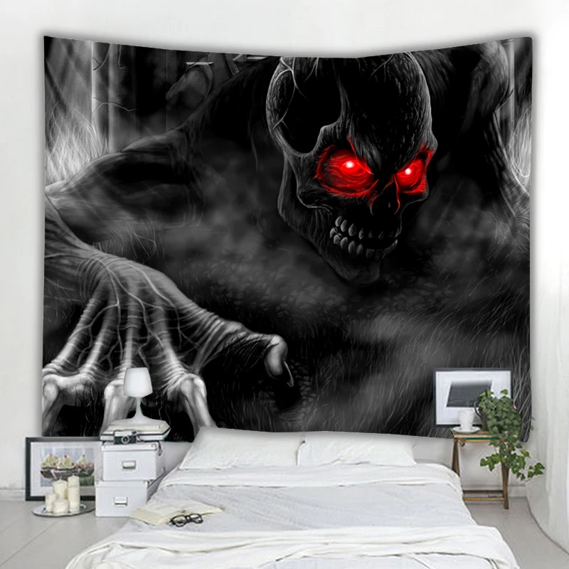 

Scary Red Eye Devil Mural Tapestry Home Carpet Seat Cushion Life Decoration