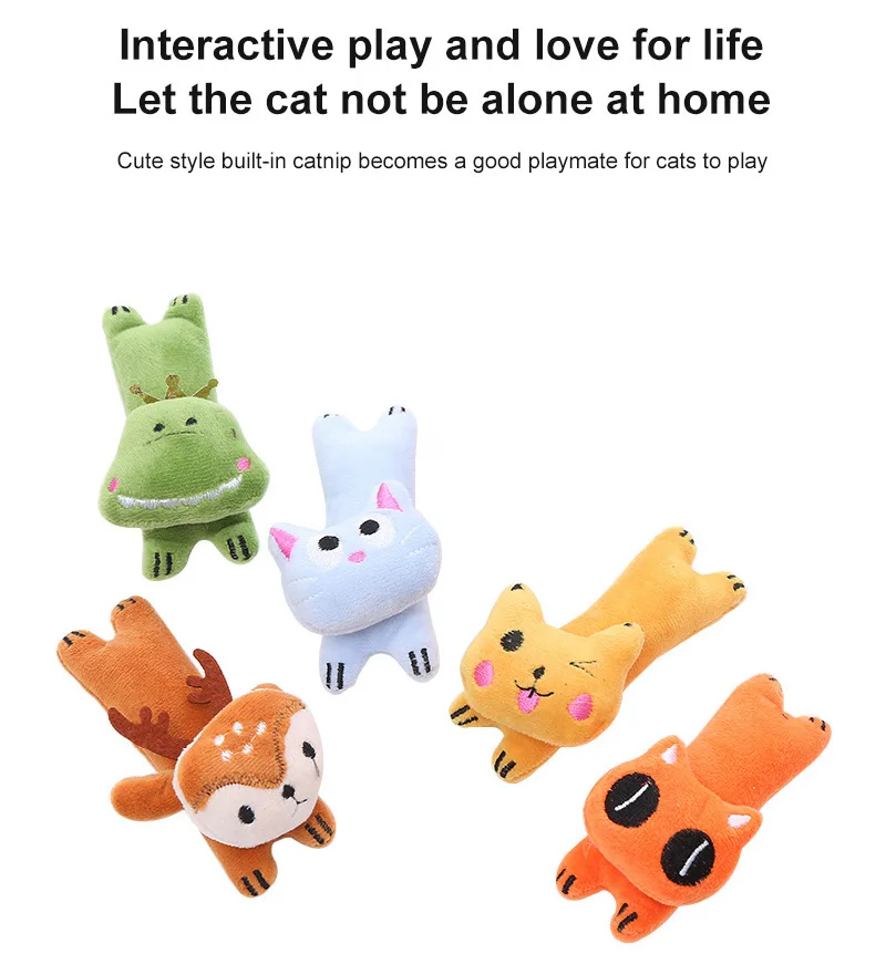 1PCS Cat Toys Animal Modeling Toys Funny Interactive Plush Cat Toy Pet Kitten Chewing Vocal Toy Thumb Bite Cat Mint Cat Supplies