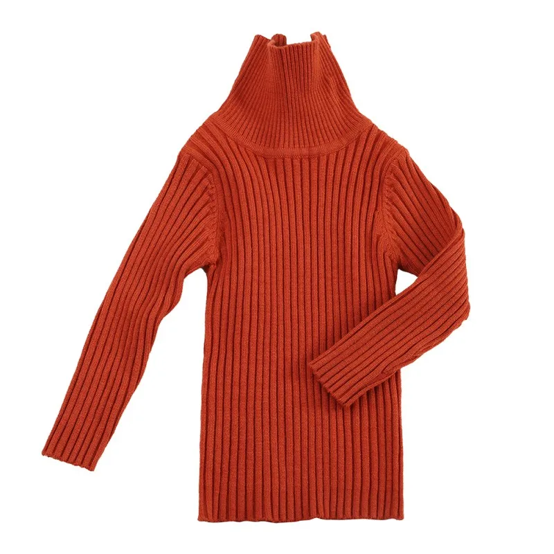 Осенний свитер с воротником под горло для маленьких мальчиков и девочек, детские свитера на зиму, вязаные свитера на подкладке для мальчиков