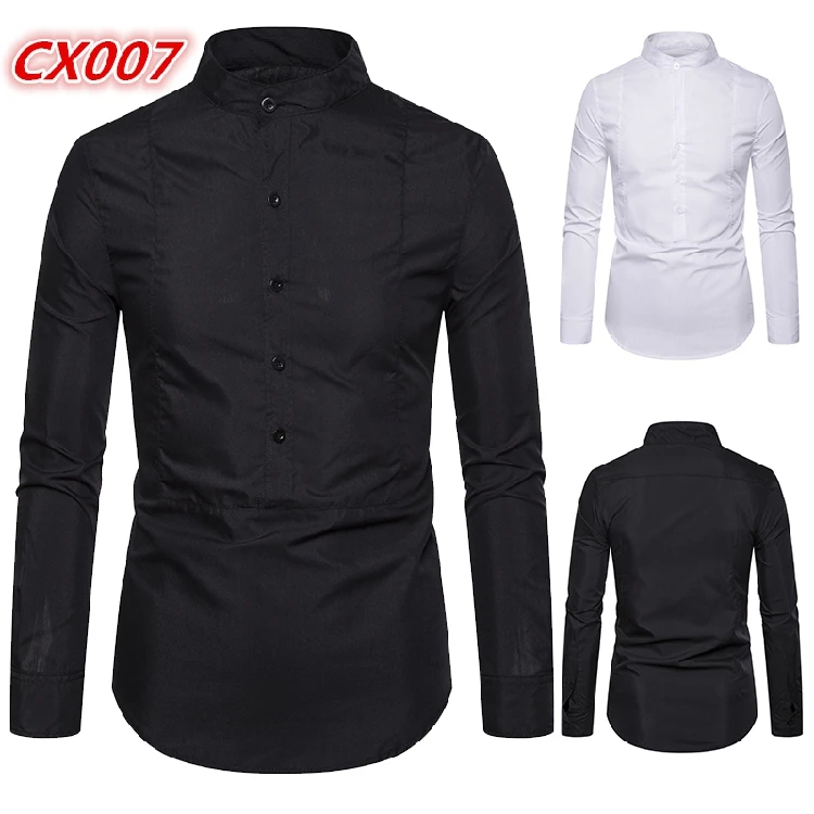 CX007-black Мужская рубашка, бренд, Мужская Высококачественная рубашка с длинным рукавом, повседневная, хит, цвет, облегающая, черная, Мужская одежда, рубашки - Цвет: CX007-black