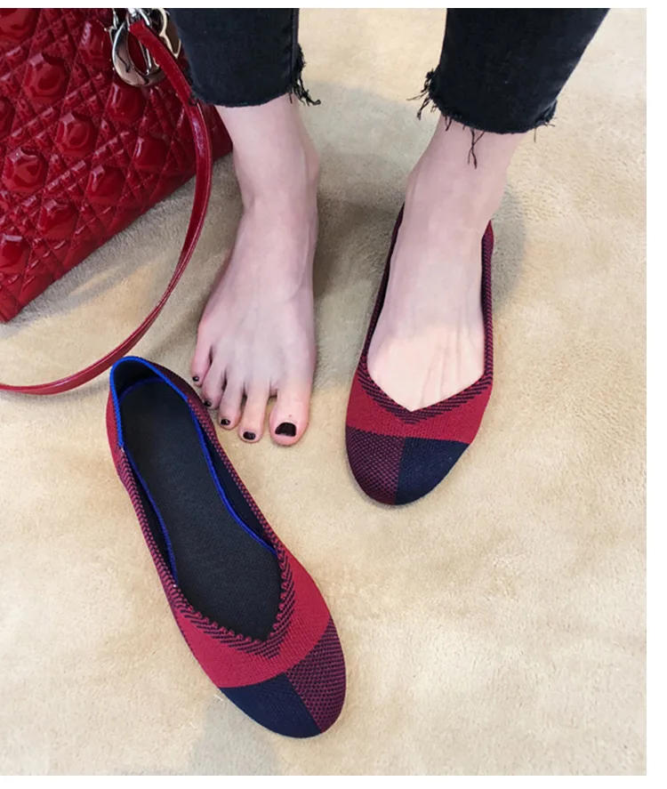 Плетеные тонкие туфли; женские леопардовые разноцветные лоферы с круглым носком; Летние вязаные балетки на плоской подошве; обувь для беременных женщин