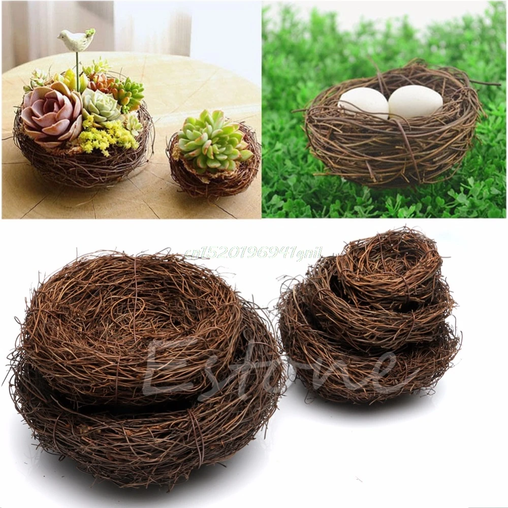 Handmade Vine Brown Bird Nest House Home Nature Craft Holiday Decoration Cute Au08 19 Dropship