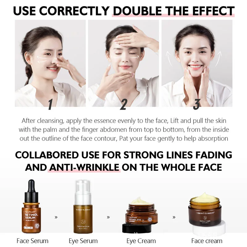 VIBRANT GLAMOUR Retinol Serum Anti Wrinkle Firming Lifting Improve Fine Lines Brighten Whiten Shrink Pores Anti Aging Skin Care
