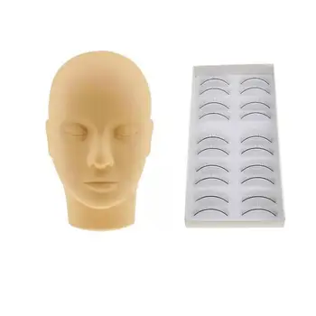 

1set Beauty Fake Eyelash Practice Head Mould Grafting Head Pattern Practice Makeup Convenient Eyelash False Embroidered Mou M0J4