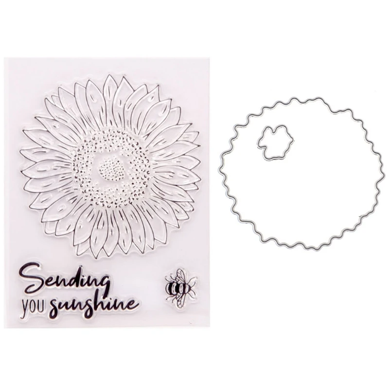 Flower Bee Seal Stamp with Cutting Dies Stencil DIY Scrapbooking Embossing Photo Album Decor Paper Card Craft Drop Shipping | Дом и сад