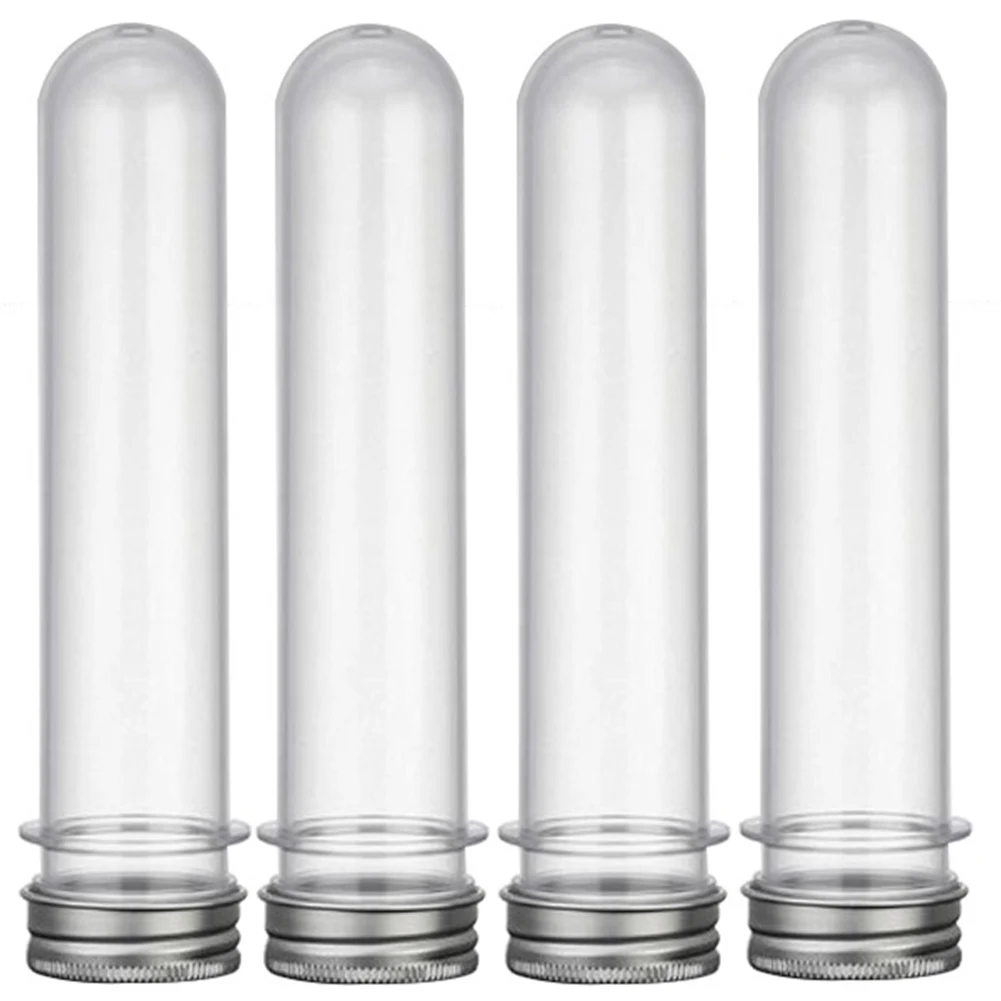 

Nuts Test Tube Plastic Clear Bottle Multi-Purpose Lid Candy Lab USB Cable 45ml 10pcs