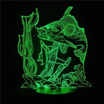 

Coral Fish 3D Night Light LED 7/16 Color Change Children Night Lamp for Home Aquarium Decoration LED Bedside Lamp for Xmas Gift