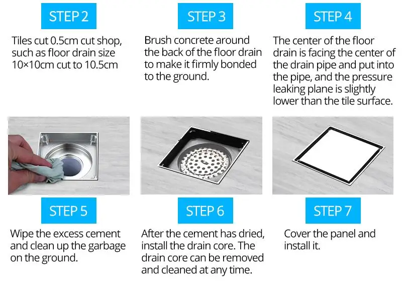 DCAN Stainless Steel Linear Channel Shower Floor Drain Gate 60cm 80cm 100cm 120cm SUS304 Deodorization Type Long Floor Drain   (30)