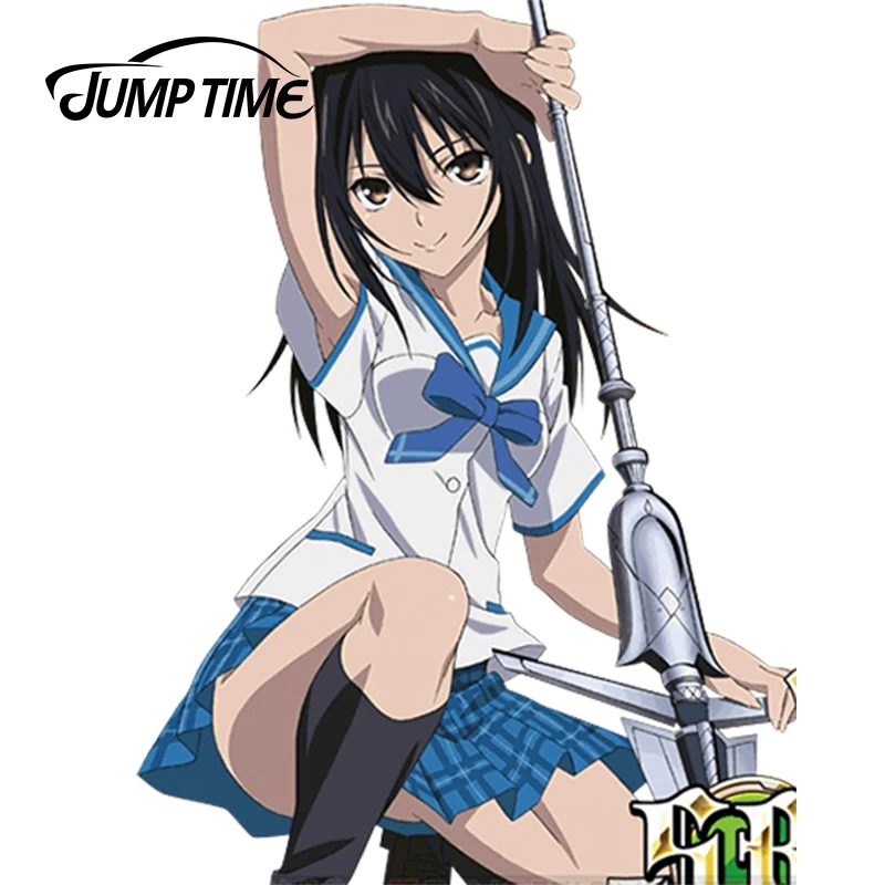 JumpTime 13cm x 9.7cm 3D Car Stickers Sexy Beauty Anime Strike The Blood Girl Himeragi Yukina Decal Rear Windshield Styling | Автомобили и