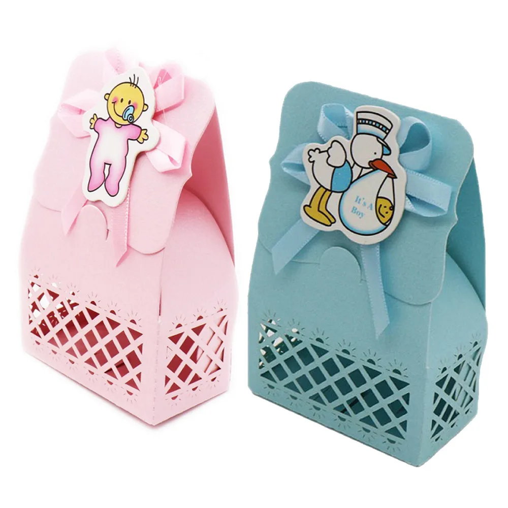 10Pcs Baby Shower Birthday Milk Bottle Candy Boxes Boys Girls Gift Party Favor 