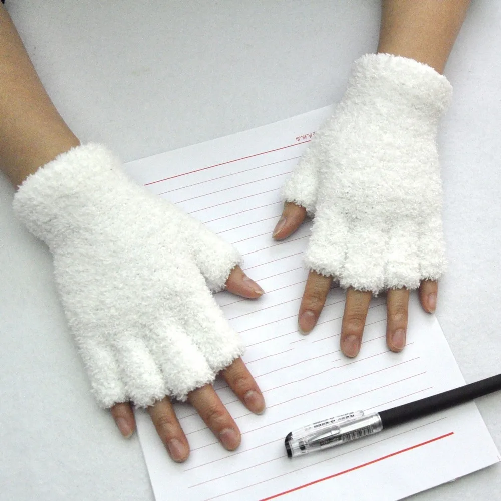 Gloves Mitten fingerless gloves Unisex Fleece Half-Fingers Fuzzy Adult warm gloves Winter handschoenen guantes mujer luvas