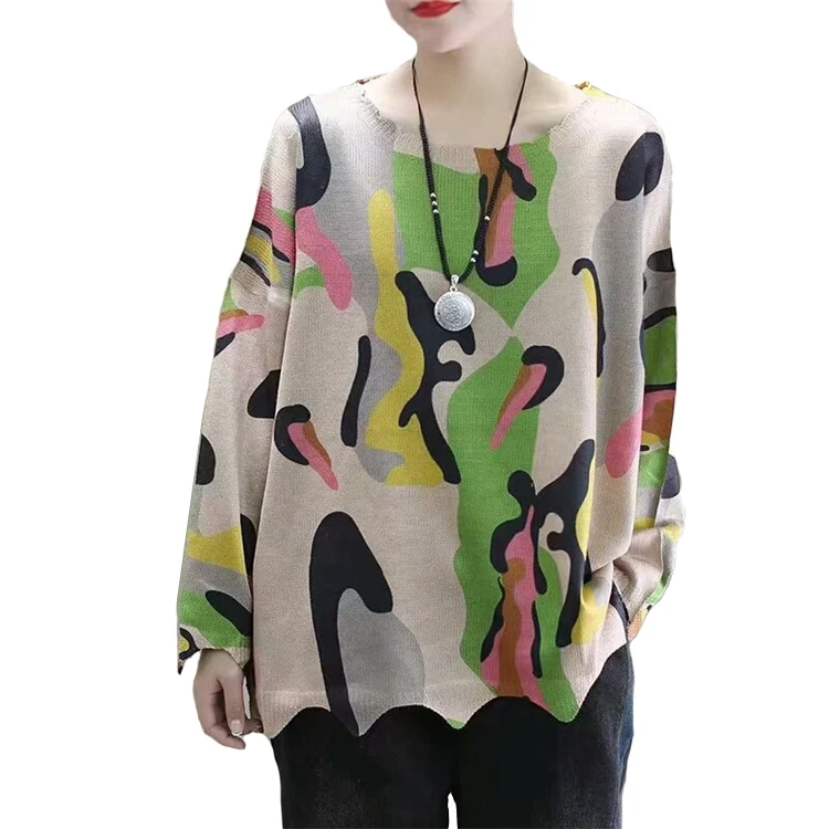 

Harajuku Women's Casual Sweaters Spring Autumn Femme Plus Size Long Sleeve Pullover Cotton Knitted Tops Blouse Mujer De Robe