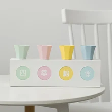 Ceramic Creative Color Small Tea Cup Set Four Seasons Cup Home Kung Fu Black Tea Jin Jun Mei Teaware Gift Set Free Shipping