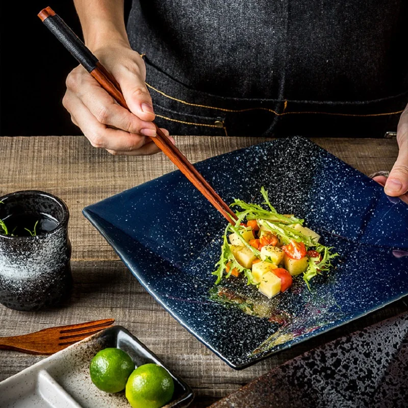 Japanese Style Ceramic Plates Dishes Steak Salad Dinner Plate Fruit Cake Dessert Snack Tray 8 9 inch Tableware