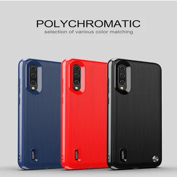 

40pcs/lot Rugged Slim TPU Phone Case For Xiaomi 9 For Xiaomi CC9 CC9E A3 Lite Sturdy Grip Vertical Stripe Cover