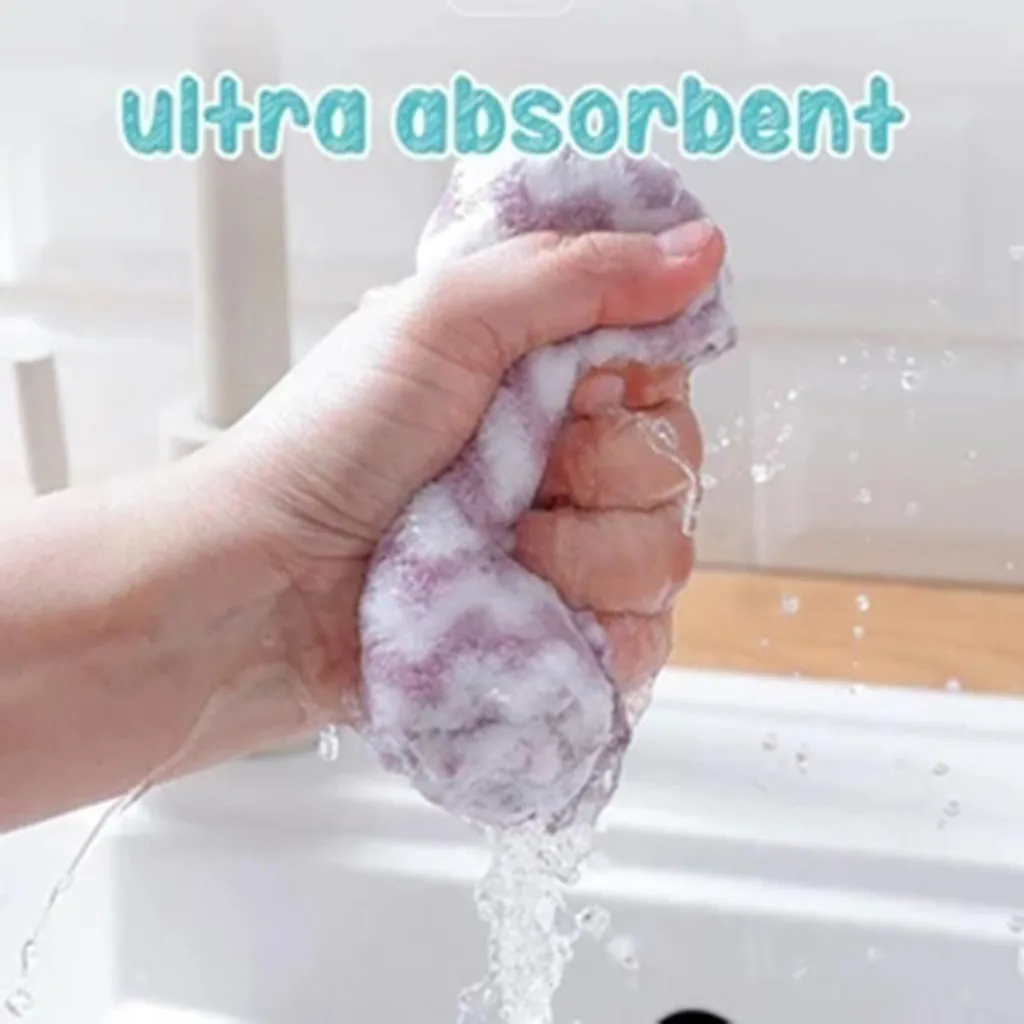 Кухонное полотенце для посуды с принтом, Впитывающее Воду, анти-масляное полотенце, коралловый флис, впитывающее мягкое полотенце из микрофибры, моющее полотенце, чистящее полотенце